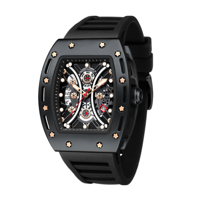 MINI FOCUS MF0420G Men Fashion Barrel Shaped Sports Watch Silicone Strap Waterproof With Luminous Hands Quartz Watches Reloj