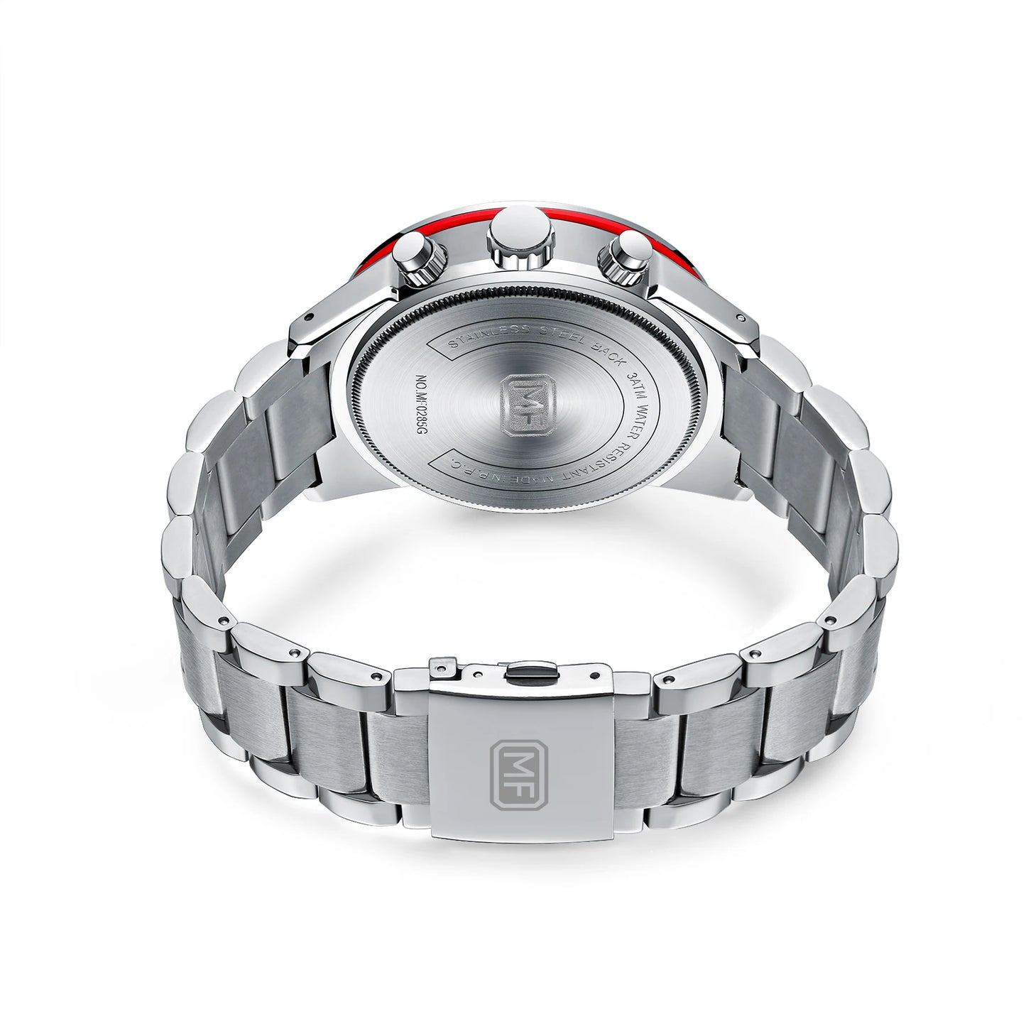 Montre Homme MINI FOCUS MF0285G Luxury Quartz Watch Sports Waterproof Calendar Silver Stainless Steel Band Men Wrist Watches