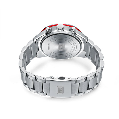 Montre Homme MINI FOCUS MF0285G Luxury Quartz Watch Sports Waterproof Calendar Silver Stainless Steel Band Men Wrist Watches