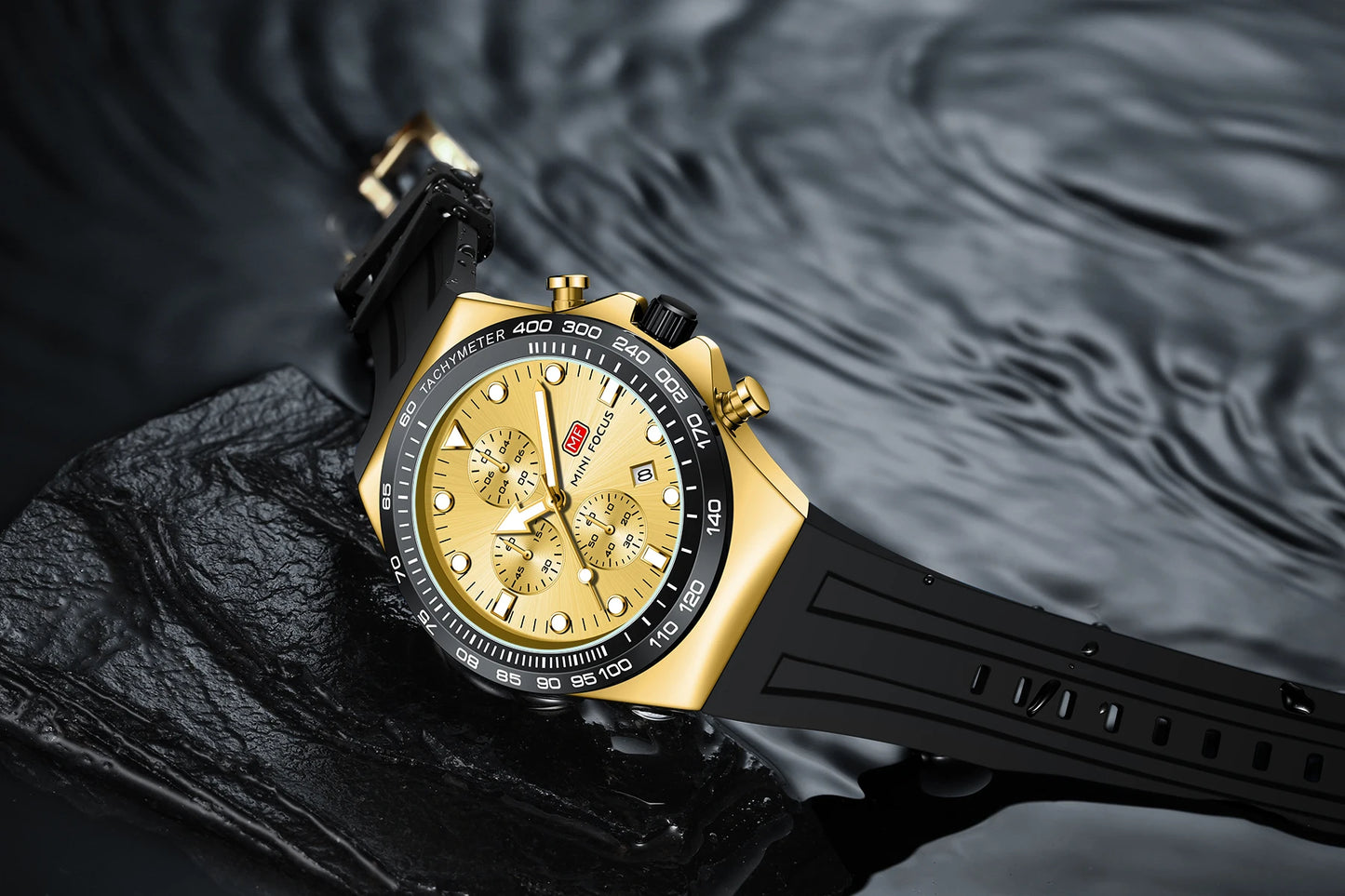 New Arrival MINI FOCUS MF0488G Sports Fashion Watch Silicone Strap Luminous Hands Waterproof Men Quartz Watches