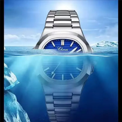 8222 Chenxi Watch Stainless Steel Band Date Mens Clock Business Male Quartz Waterproof Luxuries Man Square Wrist Watches for Men