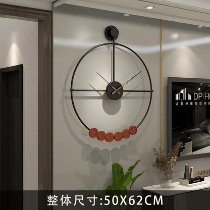Round Large Creative Metal Large Luxury 3d Modern Minimalist Wall Decor Clock for Home Office Shop