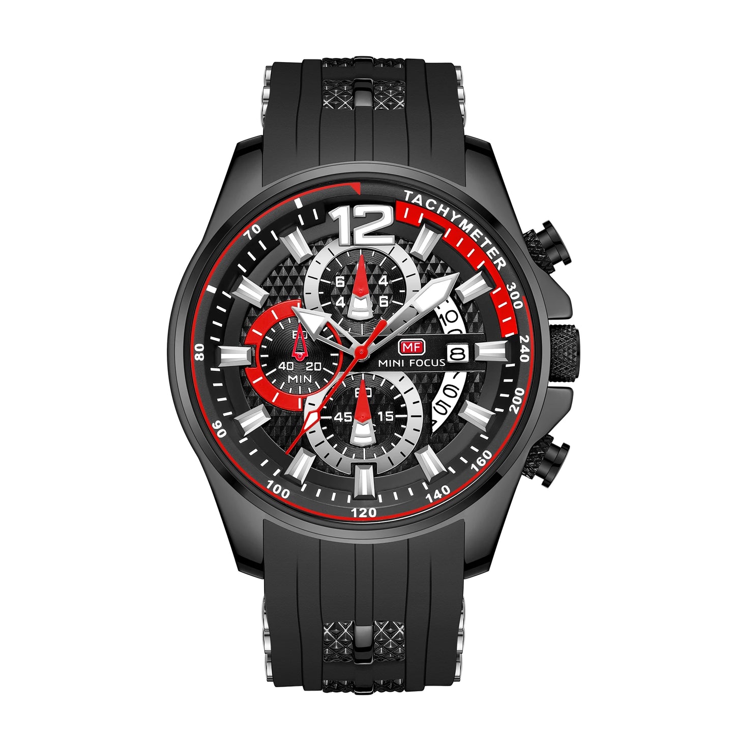Best Selling MINI FOCUS MF0350G Luxury Quartz Watch Men Waterproof Silicone Band Waterproof Luminous Hands Wrist Watches