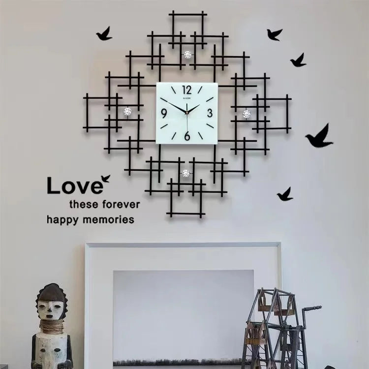 60x60cm New 3d Large Metal Metallic Wall Art Clock Customized Home Decor Dropshiping Products 2024 Decoration Watch for House