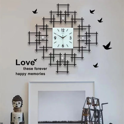 60x60cm New 3d Large Metal Metallic Wall Art Clock Customized Home Decor Dropshiping Products 2024 Decoration Watch for House