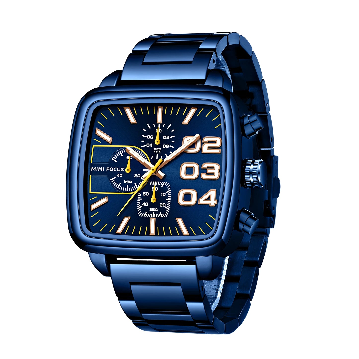Relogio Masculino MINI FOCUS MF0314G Original Brand Waterproof Chronograph Men Quartz Watches Luxury Square Wrist Watch