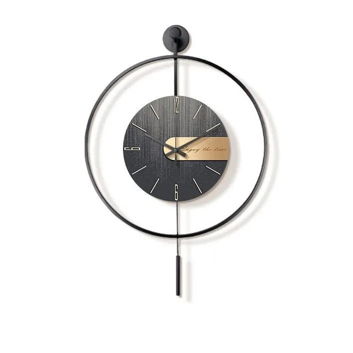 60X92CM With LED Night Light Pendulum Mass Modern Clock Metal Living Dining Bedroom Hotel Simple Fashion Creative Wall Watch DDP