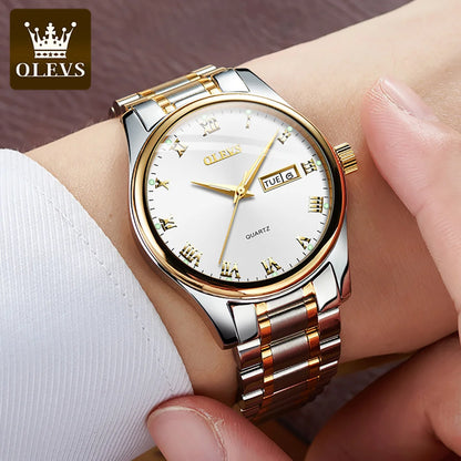 OLEVS 5568 Oem Fashion Design Luxury Watches Classic Business Luminous Stainless Steel Man Custom Watch for Men Quartz Watches