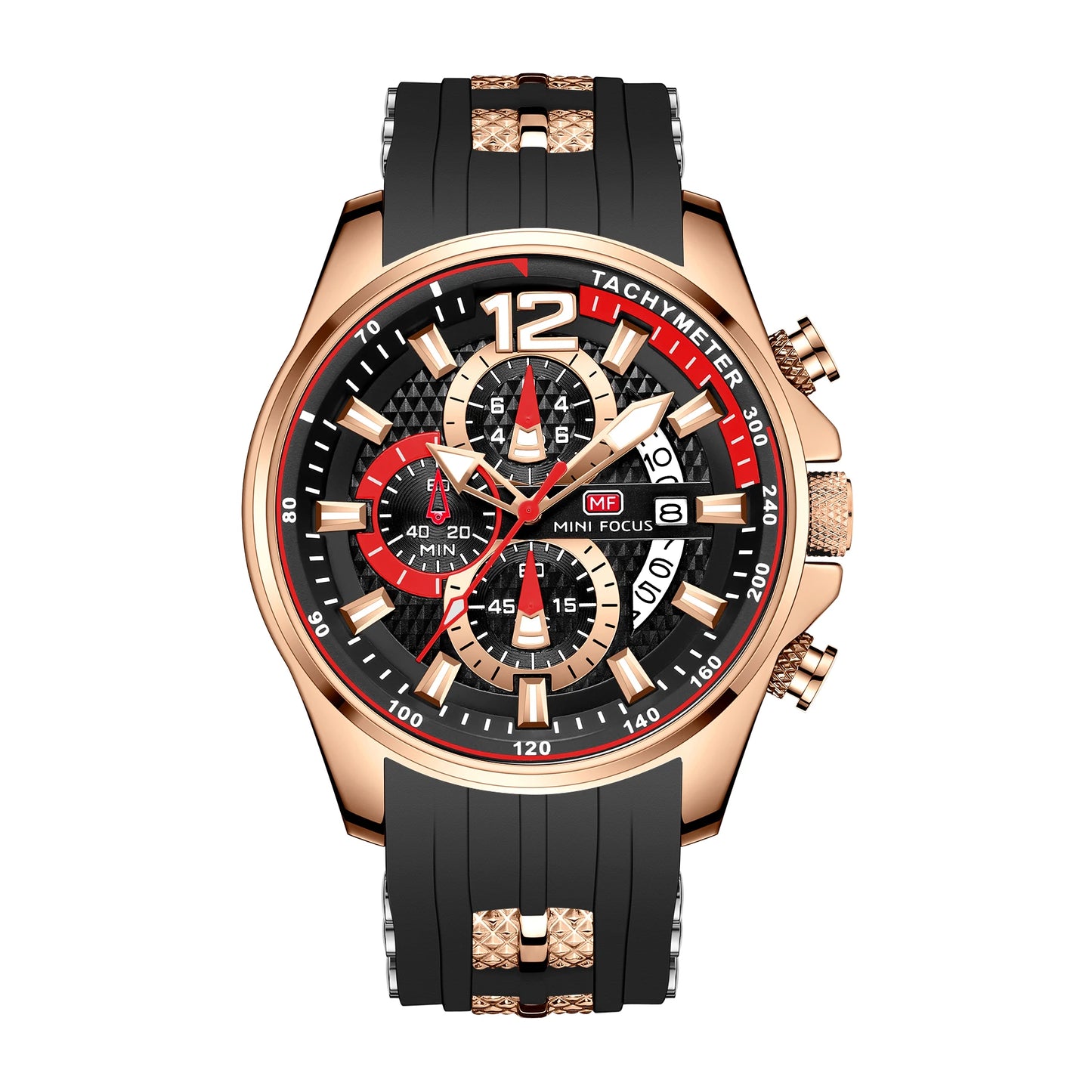 Best Selling MINI FOCUS MF0350G Luxury Quartz Watch Men Waterproof Silicone Band Waterproof Luminous Hands Wrist Watches