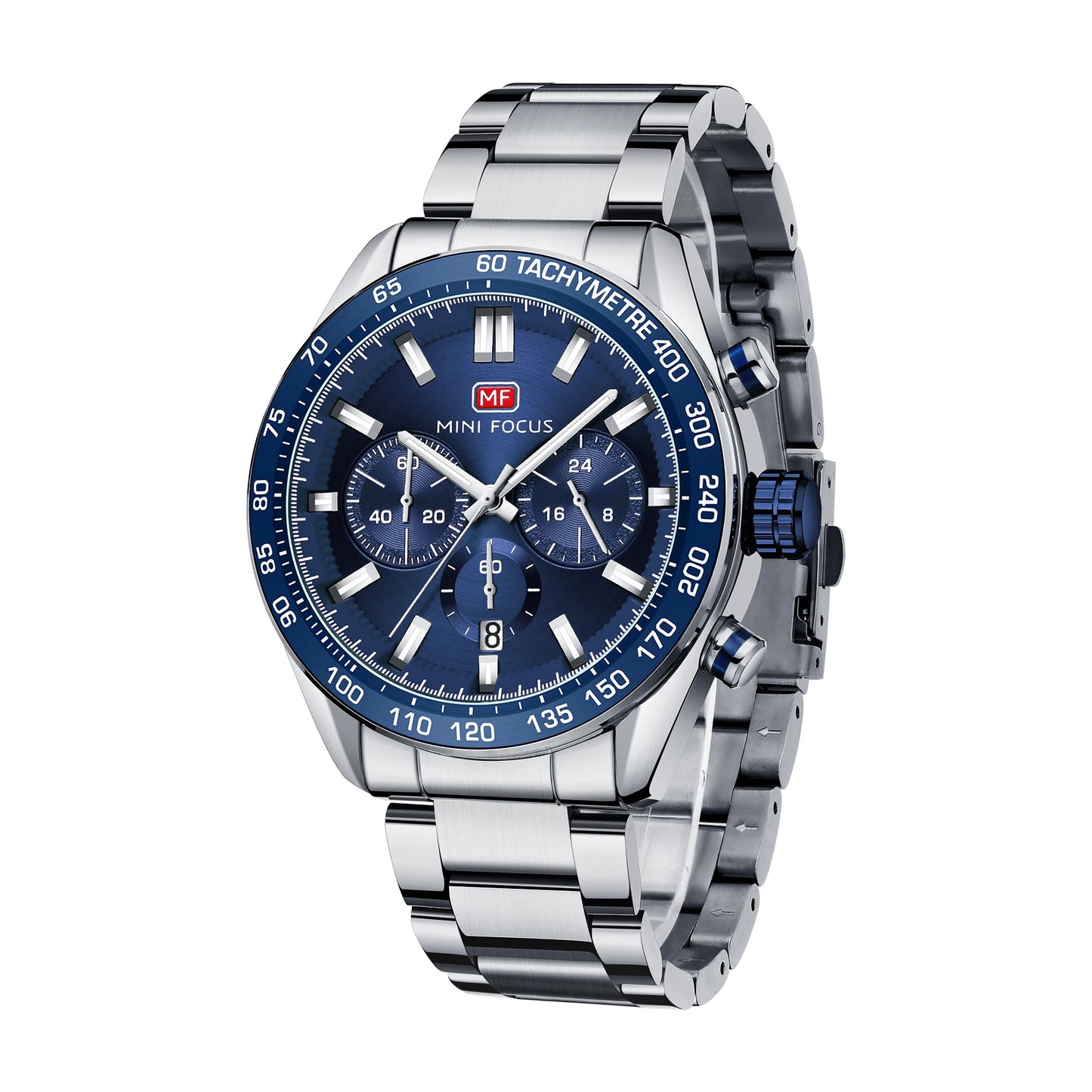 Top-Ranking MINI FOCUS MF0403G Business Watch Men High End Big Dial Waterproof Luminous With Stainless Steel Band Quartz Watches