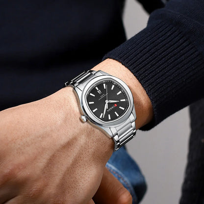 CURREN 8474 New Simple Luxury Quartz Watches Men Stainless Steel Band Wristwatch Luminous Hands Auto Date Life Waterproof Clock