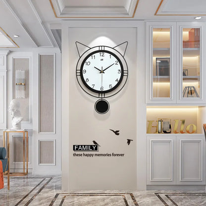 Modern Design Cute Cat Design Iron Wall Decor Clock Designed Buy Wholesale Wall Clock China Manufacturers