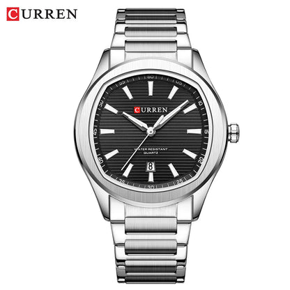 CURREN 8474 New Simple Luxury Quartz Watches Men Stainless Steel Band Wristwatch Luminous Hands Auto Date Life Waterproof Clock