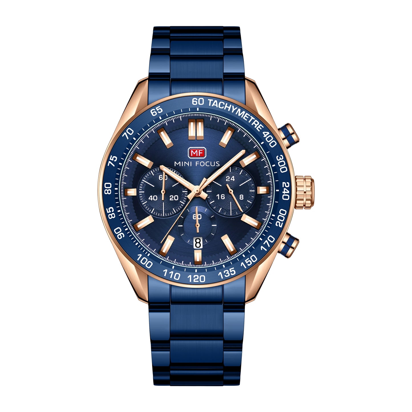 Top-Ranking MINI FOCUS MF0403G Business Watch Men High End Big Dial Waterproof Luminous With Stainless Steel Band Quartz Watches