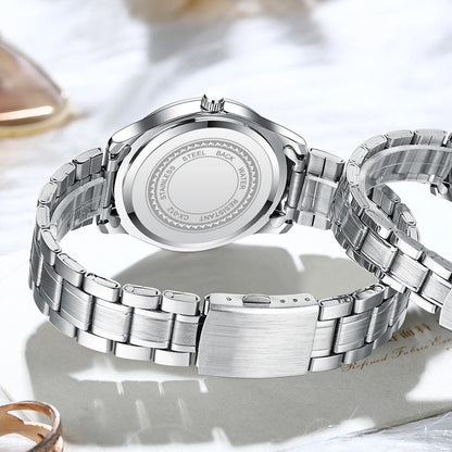 CHENXI 012 Diamond Watch for Men Stainless Steel Strap Man Sport Quartz Watches Fashion Silver White Bracelet Mens Wristwatches