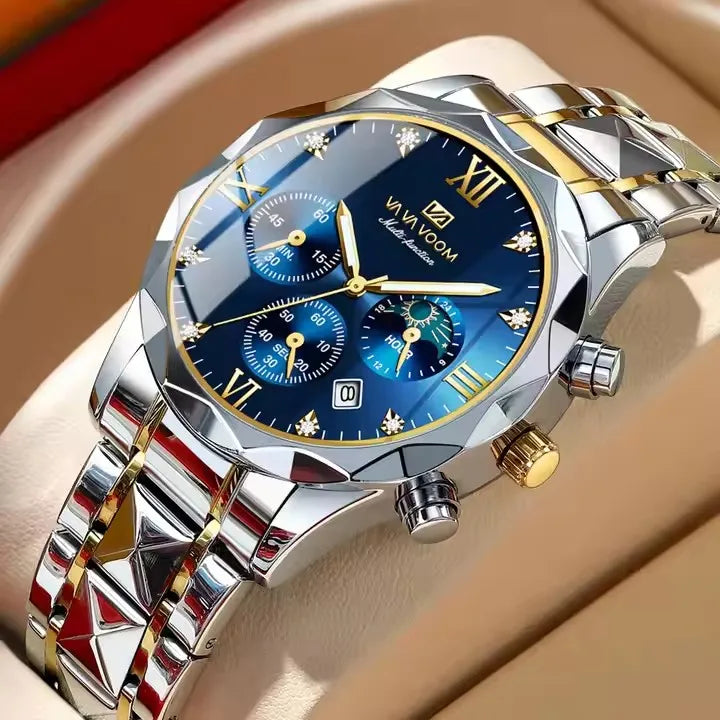 Hannah Martin Vava Voom 2741 Fashion Men's Watches Brand Waterproof Stainless Steel Business High End Date Quartz Watch for Men