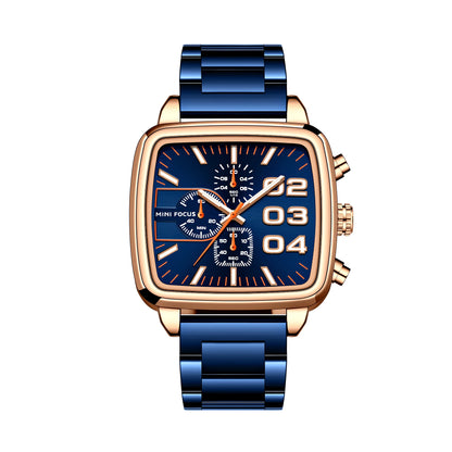 Relogio Masculino MINI FOCUS MF0314G Original Brand Waterproof Chronograph Men Quartz Watches Luxury Square Wrist Watch