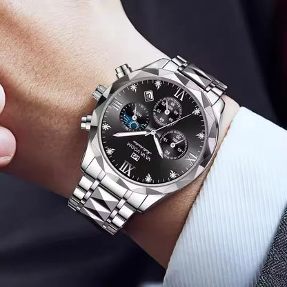 Hannah Martin Vava Voom 2741 Fashion Men's Watches Brand Waterproof Stainless Steel Business High End Date Quartz Watch for Men