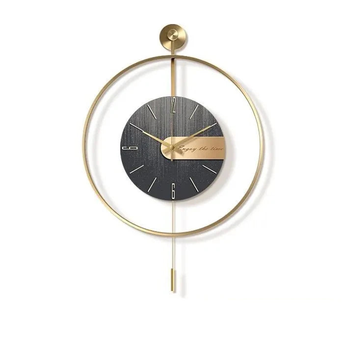60X92CM With LED Night Light Pendulum Mass Modern Clock Metal Living Dining Bedroom Hotel Simple Fashion Creative Wall Watch DDP