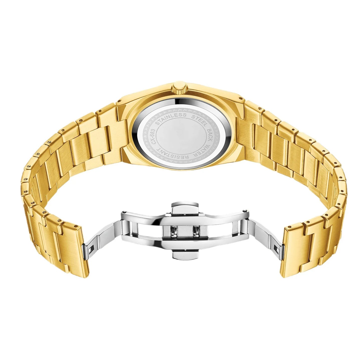 CHENXI 683 Classic Minimalist Dial Fashion Casual Quartz Watches for Men Calendar Stainless Steel Gold Watch Hot Selling Gift
