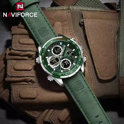 Fashion Mens Sports Watches Leather Watch Casual Luxury Waterproof Digital Display Calendar Chronograph Man Quartz Wristwatch