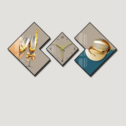 200cm Set 3 Modern Clocks Creative Modeling Design Wall Decorative Clock Light Luxury Wall Hanging Decor Art Clock for Sale