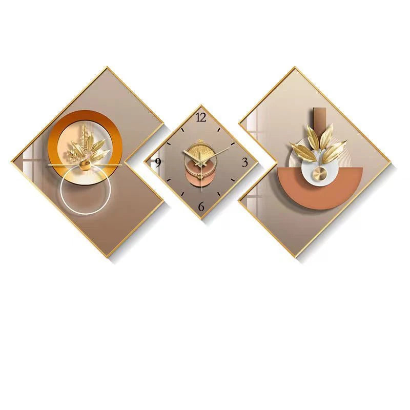 200cm Set 3 Modern Clocks Creative Modeling Design Wall Decorative Clock Light Luxury Wall Hanging Decor Art Clock for Sale