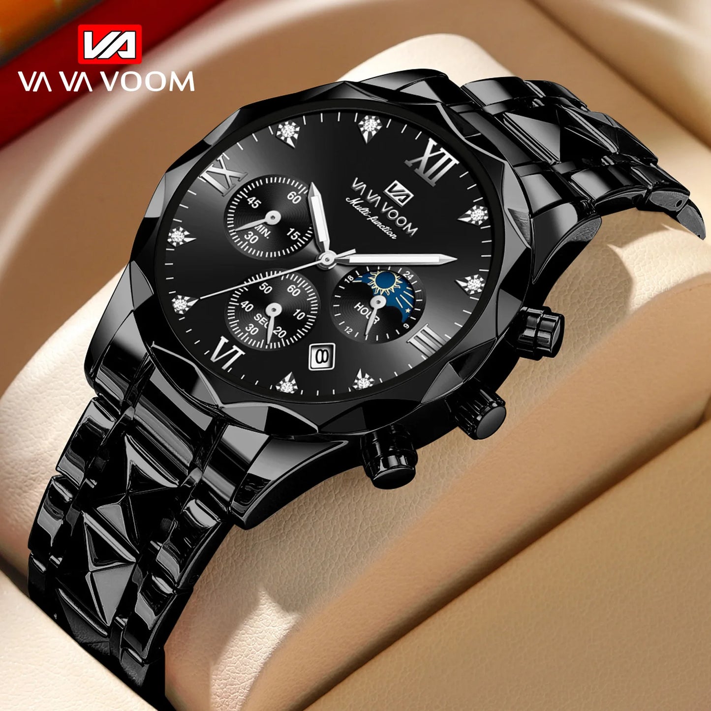Hannah Martin Vava Voom 2741 Fashion Men's Watches Brand Waterproof Stainless Steel Business High End Date Quartz Watch for Men