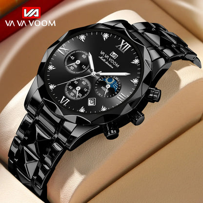 Hannah Martin Vava Voom 2741 Fashion Men's Watches Brand Waterproof Stainless Steel Business High End Date Quartz Watch for Men