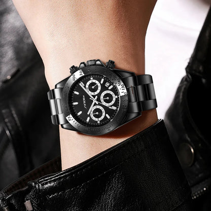 Sinobi Branded Watches for Men Quartz Wristwatch with Calendar Function