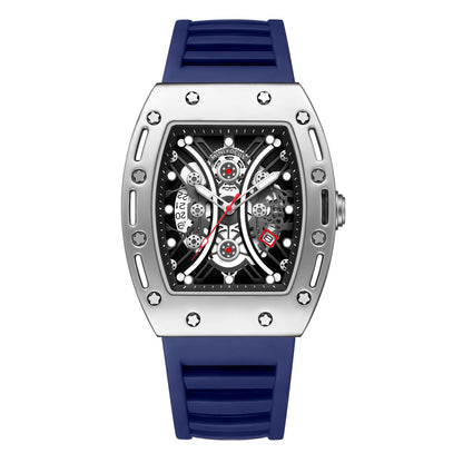 MINI FOCUS MF0420G Men Fashion Barrel Shaped Sports Watch Silicone Strap Waterproof With Luminous Hands Quartz Watches Reloj