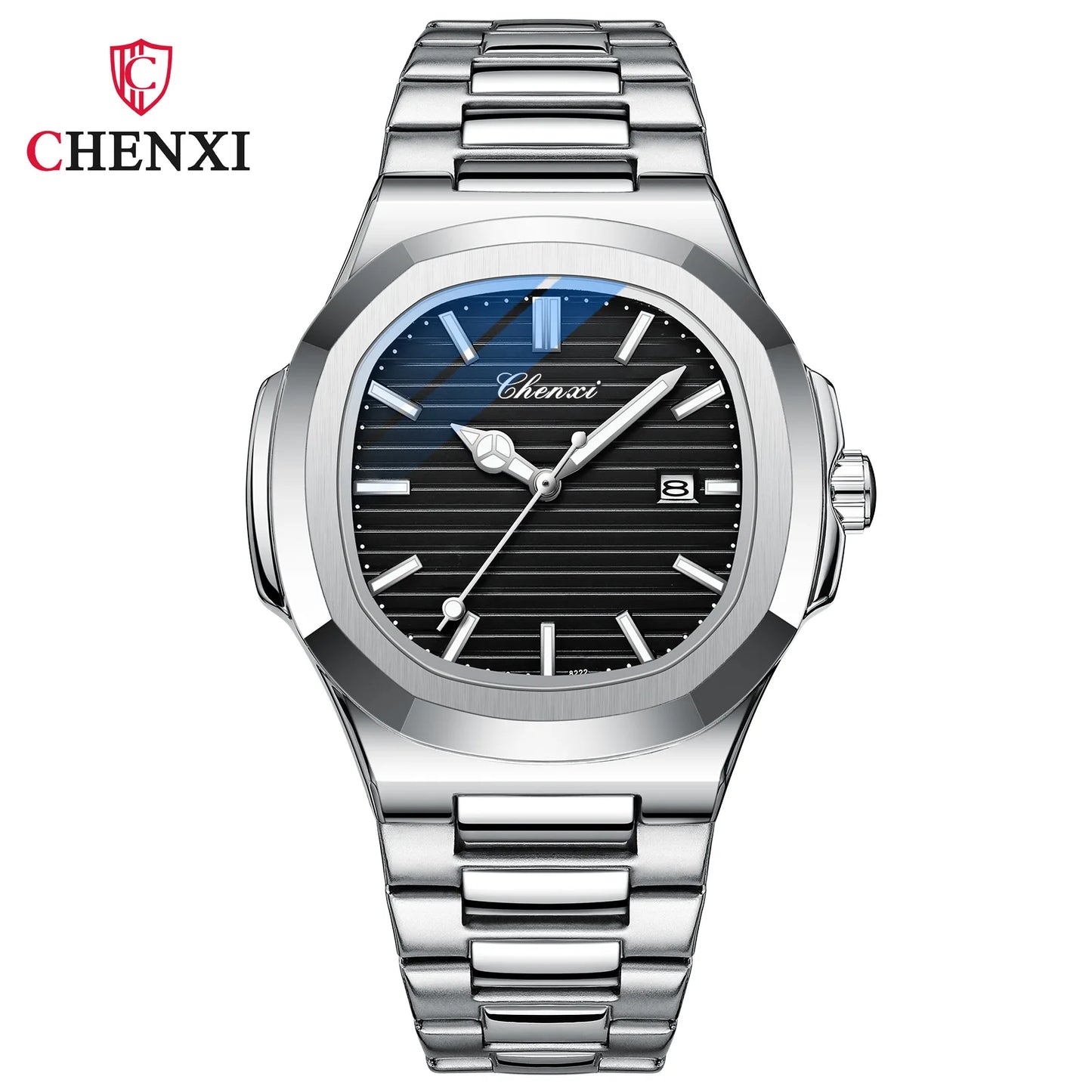 Chexnxi 8222 Luxury Sport Wrist Watch for Man Waterproof Luminous Date Men Watch Quartz Stainless Steel Men's Watches Male Reloj