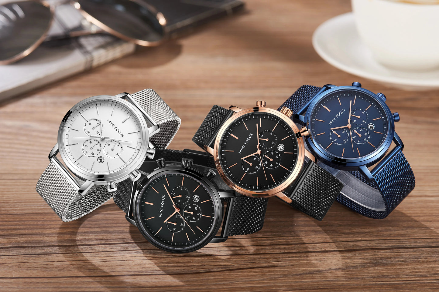 Reloj Hombre Mini Focus MF0297G Stylish Quartz Watches Luxury Personalized Silver Mesh Stainless Steel Band Men Wrist Watch