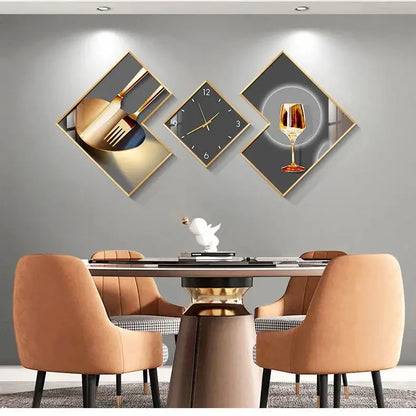 200cm Set 3 Modern Clocks Creative Modeling Design Wall Decorative Clock Light Luxury Wall Hanging Decor Art Clock for Sale