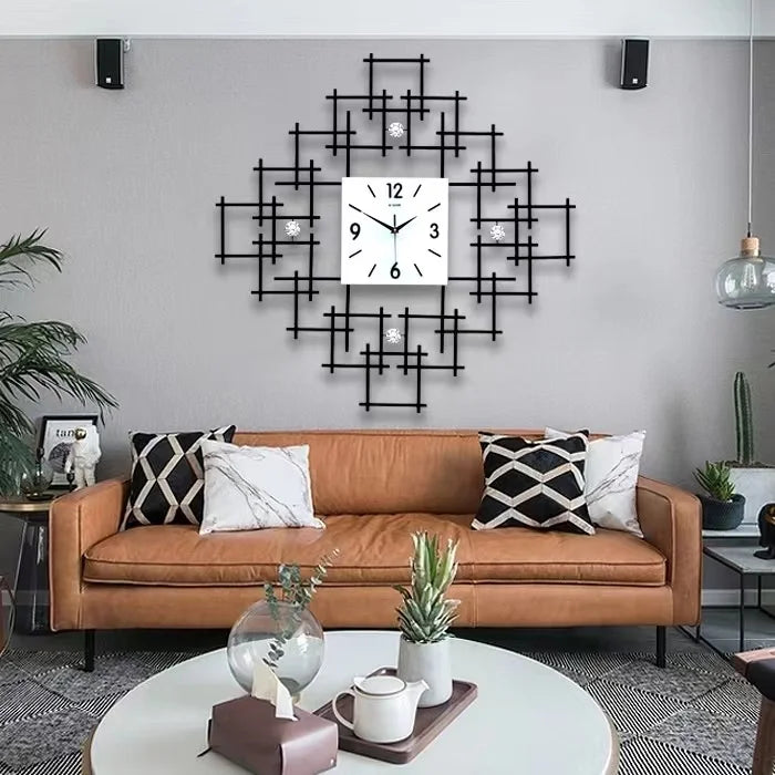60x60cm New 3d Large Metal Metallic Wall Art Clock Customized Home Decor Dropshiping Products 2024 Decoration Watch for House