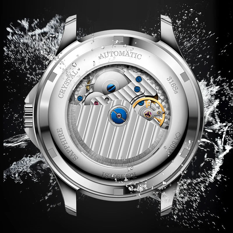 LOBINNI Top Brand Men Mechanical Wrist Watch Luxury Sport Watches for Men Water Proof