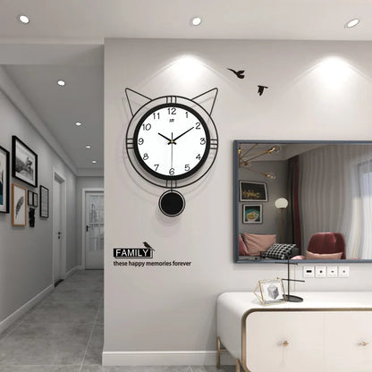Modern Design Cute Cat Design Iron Wall Decor Clock Designed Buy Wholesale Wall Clock China Manufacturers