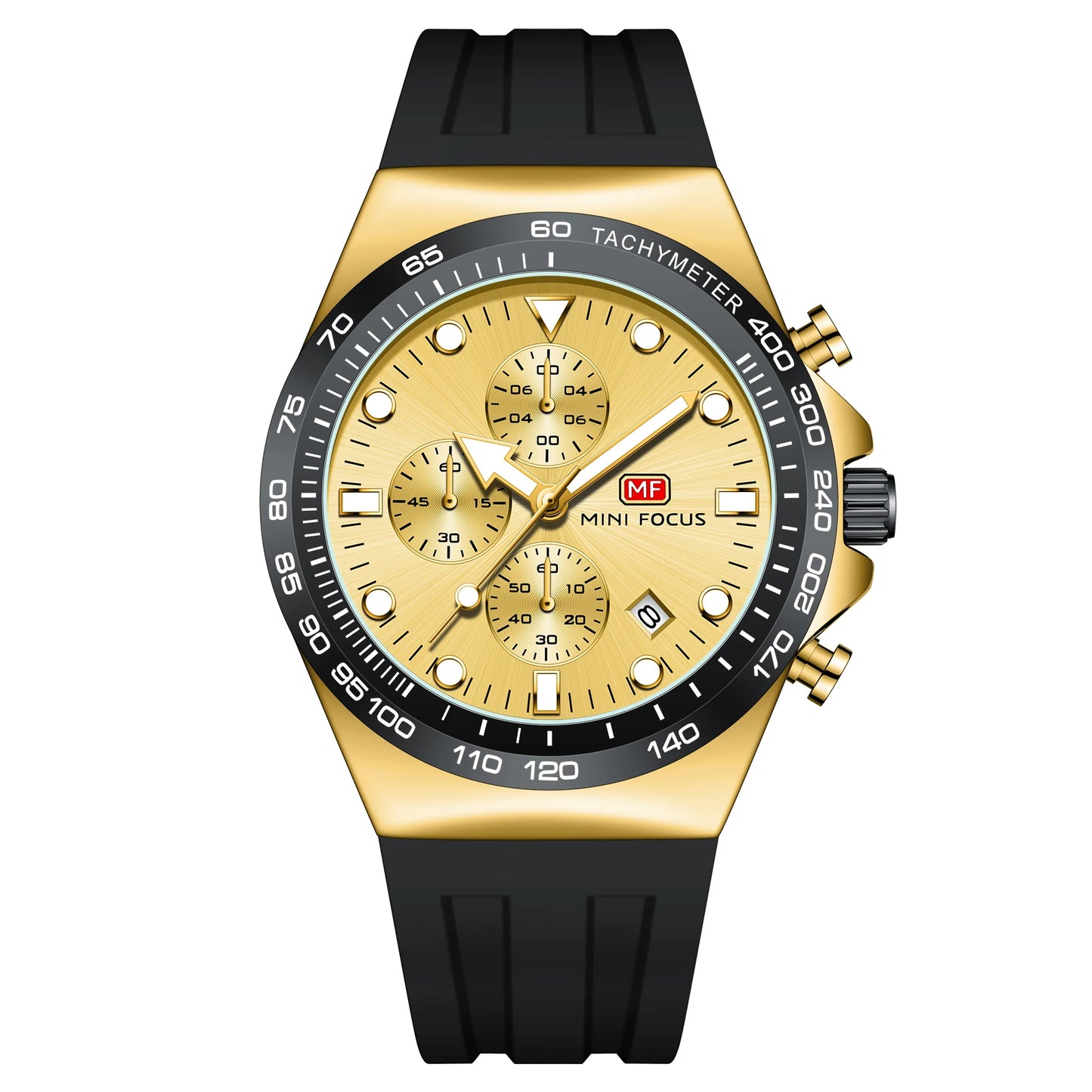 New Arrival MINI FOCUS MF0488G Sports Fashion Watch Silicone Strap Luminous Hands Waterproof Men Quartz Watches