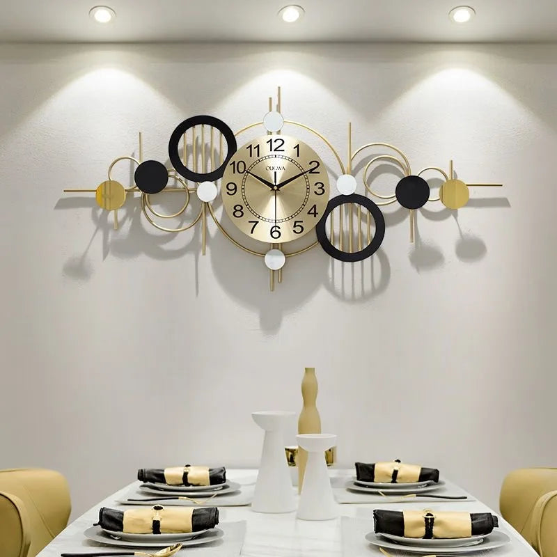 89*42cm Modern Style Big Circle Wall Clock Indoor Large Round Metal Frame Wall Clock for Home Decor Dropshipping Products 2024