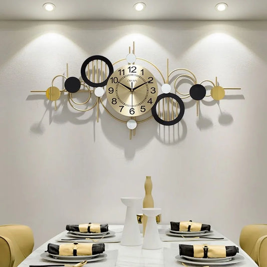 89*42cm Modern Style Big Circle Wall Clock Indoor Large Round Metal Frame Wall Clock for Home Decor Dropshipping Products 2024