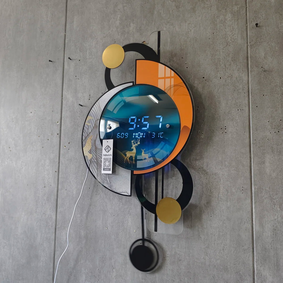 35X70CM Digital Large Dropshipping Modern Pendulum Luxury Wall Hanging Clock Decorative High Quality Watch Home House Decor DDP