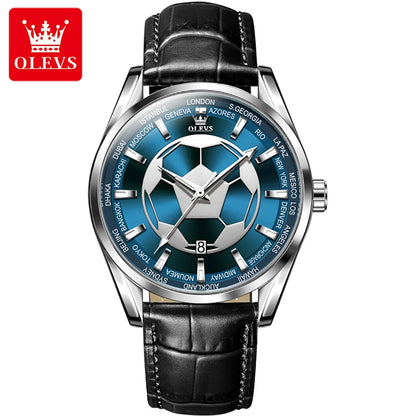 OLEVS 9949 Men Quartz Alloy Watches Relojes Watches Men Wrist Custom Quartz Leather Watch
