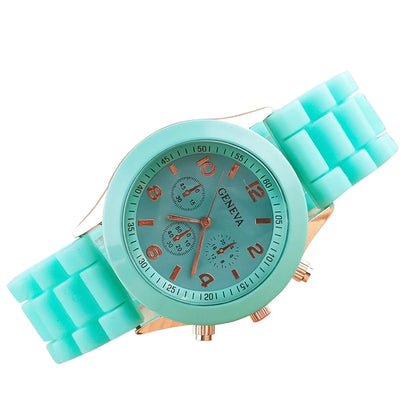 Men'S And Women'S Waterproof Watches Quartz Wristwatch  Circular Arabic Numeral Dial Silicone Strap Wristwatch Decorations Gift