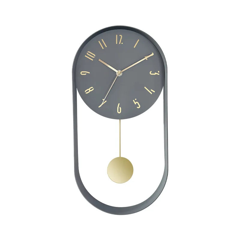 Fashion Swing Clock Modern Creative Simple Mute Wrought Iron Clock Living Room Silent Wall Clock Watch Home Decoration Wholesale