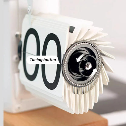 Automatic Page Turning Table Clock Creative Digital Desk Clocks Art Watches Aesthetic Living Room Decoration Solid Wood Base