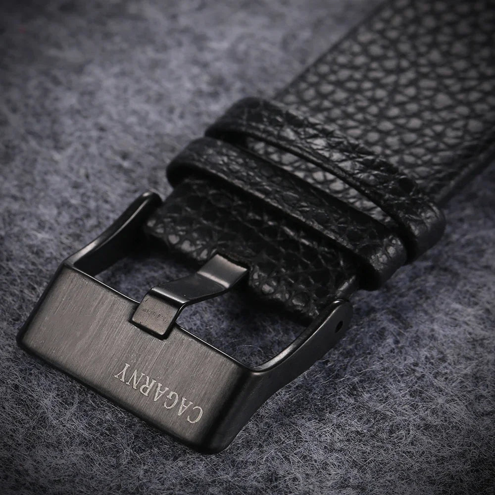 Wristwatch Leather Strap Male Clock Watch Man Luxury Brand Cagarny Men's Quartz Watches Waterproof Date Dual Times Relogio gifts