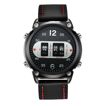 Big Brand Unique Designer Watches For Men Fashion Leather Band Simple Sports Date Quartz Watch Black Montres de Marque de Luxe