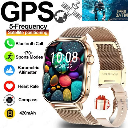 2025 New Built-in GPS Smart Watch 2.01 inch Full Touch Screen IP68 Waterproof Sports Watch 420mAh Bluetooth Talk Men Smartwatch.