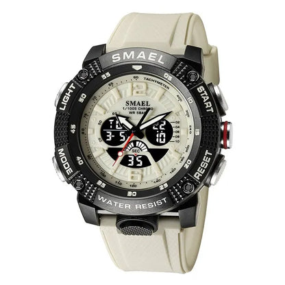 2023 New Sport Watches Men SMAEL Waterproof Analog Digital Quartz Wristwatches Male Fashion Stopwatch Alarm Clock 8058 Man Watch