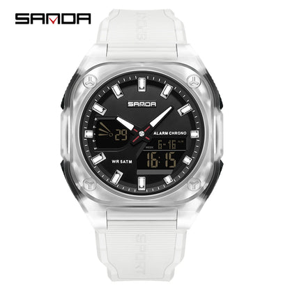 SANDA 6268 Sports Electronic Watch Men Multifunction Outdoor Students Wristwatch Alarm Clock Waterproof Luminous Digital Watches